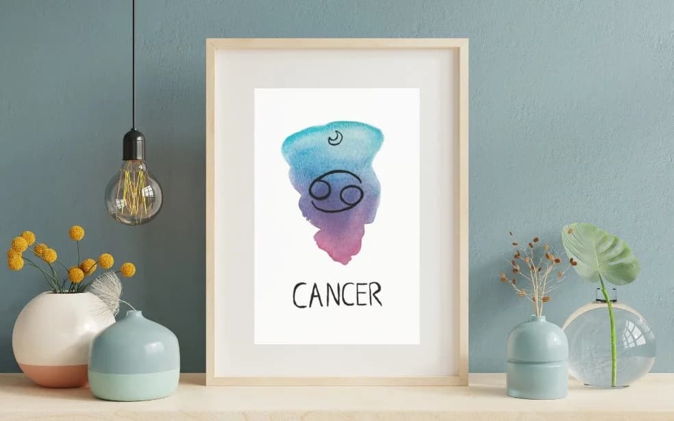 Cancer Zodiac Sign Watercolor Art Print
