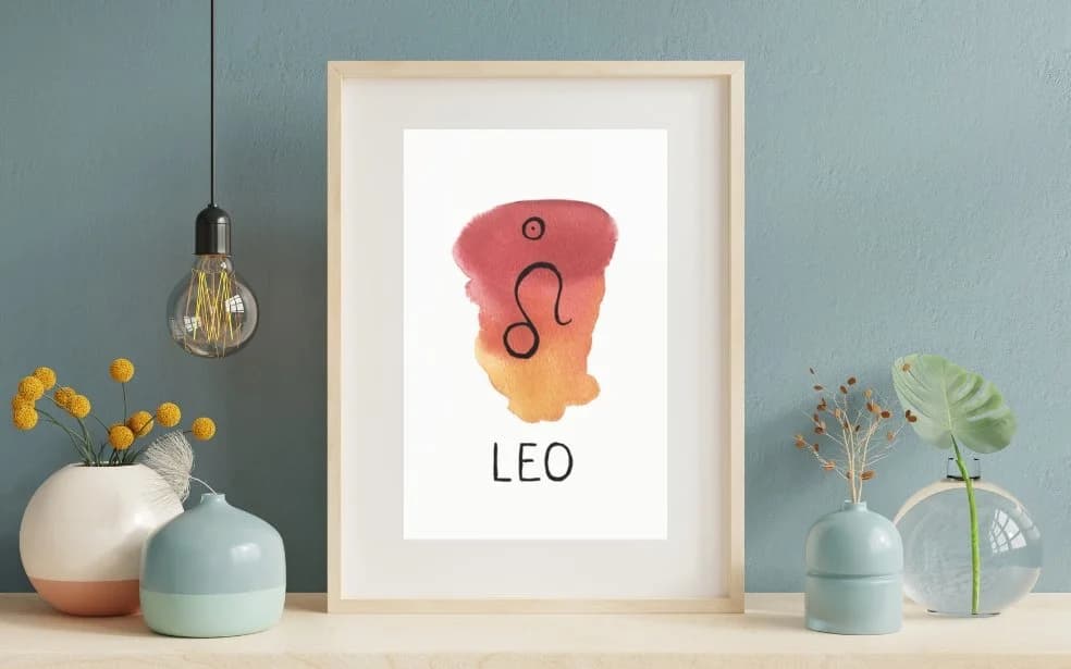 Leo Zodiac Sign Watercolor Art Print