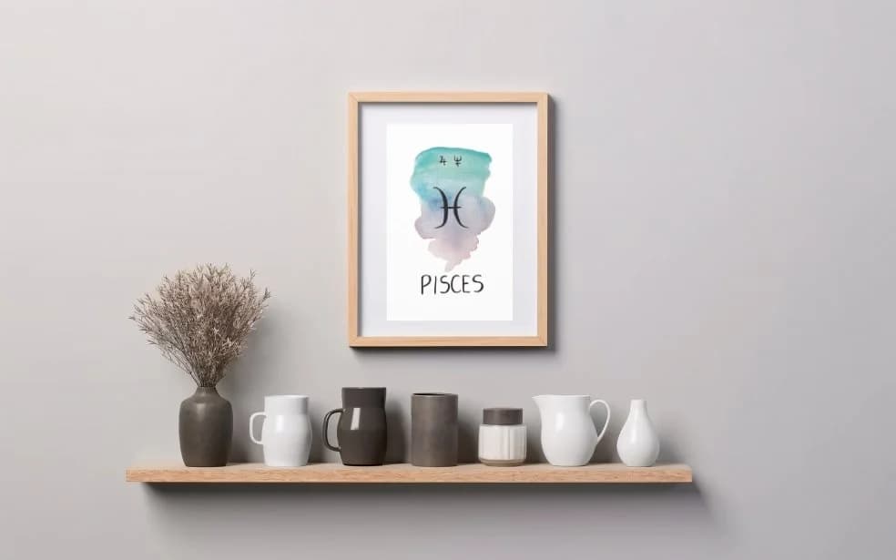 Pisces Zodiac Sign Watercolor Art Print